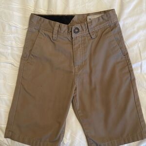 Volcom Frickin Khaki Chino Shorts Boys Size 16 Large 28 7"